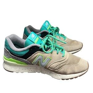 New Balance 997H Cordura Mens 7.5 Shoes Sneakers Tidepool Tan Suede Mesh Blue